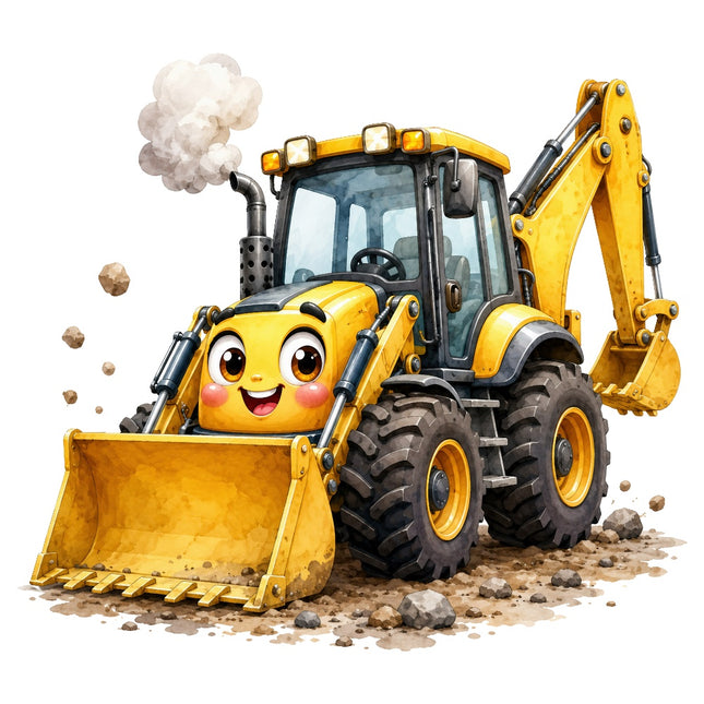 kawaii construction loader fabric panel