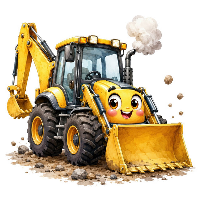 kawaii construction loader fabric panel