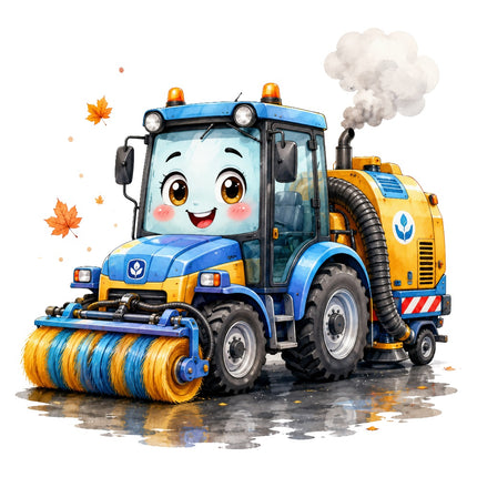 kawaii tractor fabric panel