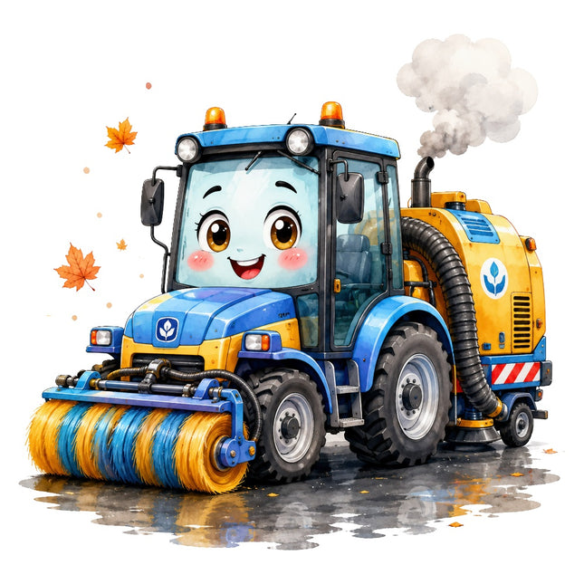 kawaii tractor fabric panel