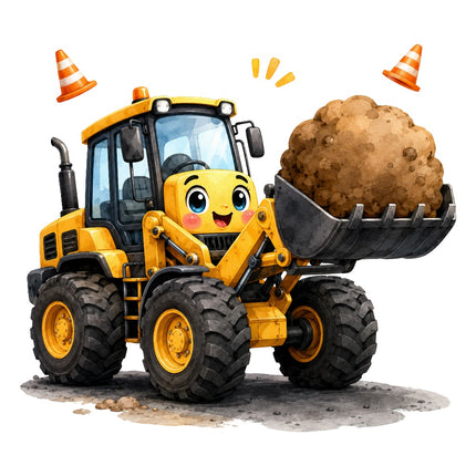 kawaii tractor fabric panel