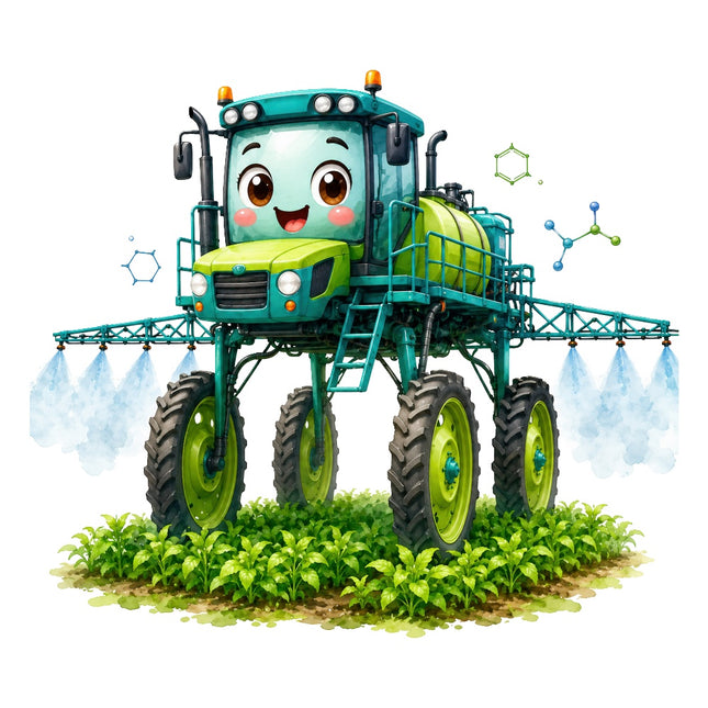 kawaii tractor fabric panel