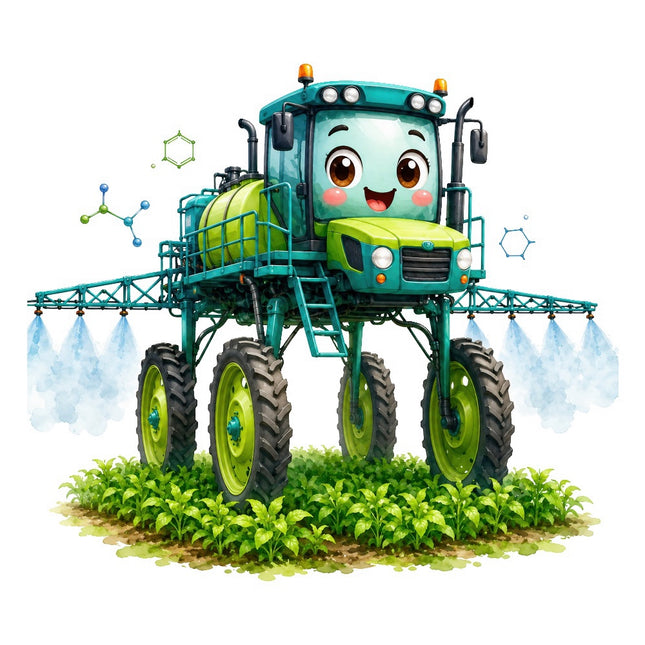 kawaii tractor fabric panel
