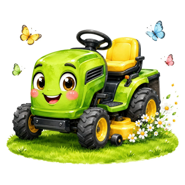 kawaii tractor fabric panel