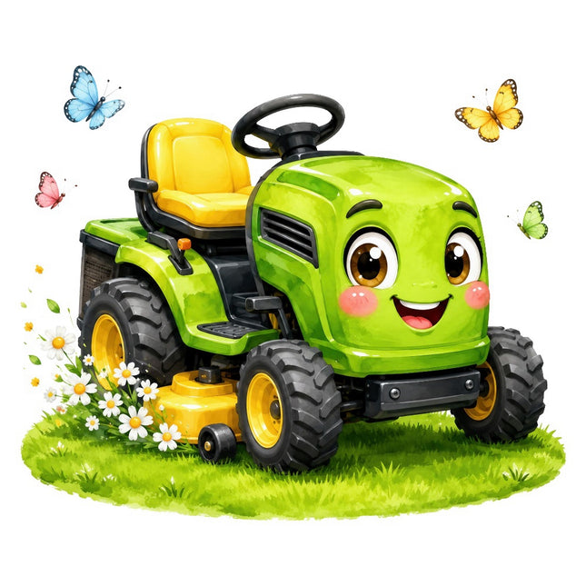 kawaii tractor fabric panel