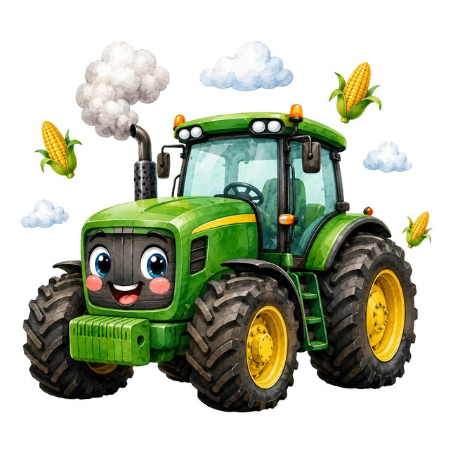 kawaii tractor fabric panel