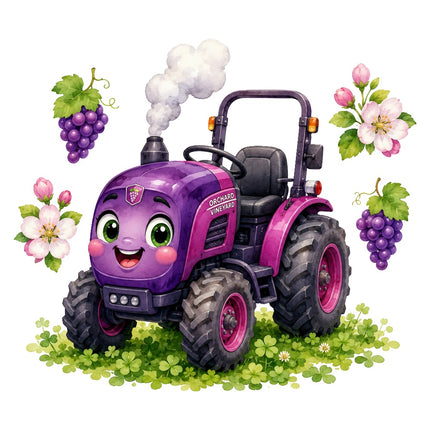 kawaii tractor quilt square