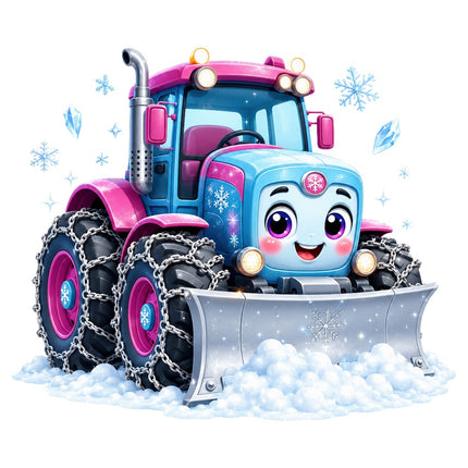kawaii tractor quilt square