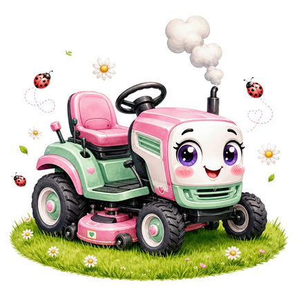 kawaii tractor fabric panel