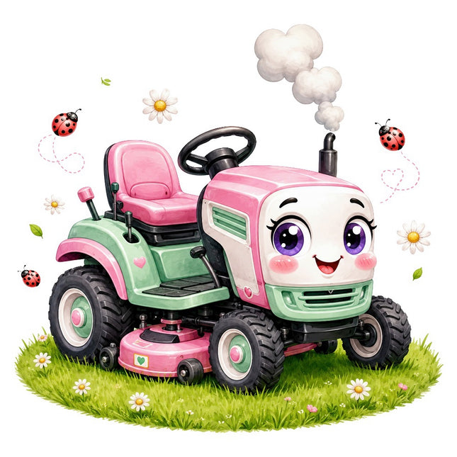 kawaii tractor fabric panel
