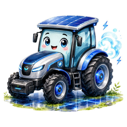 kawaii tractor quilt square