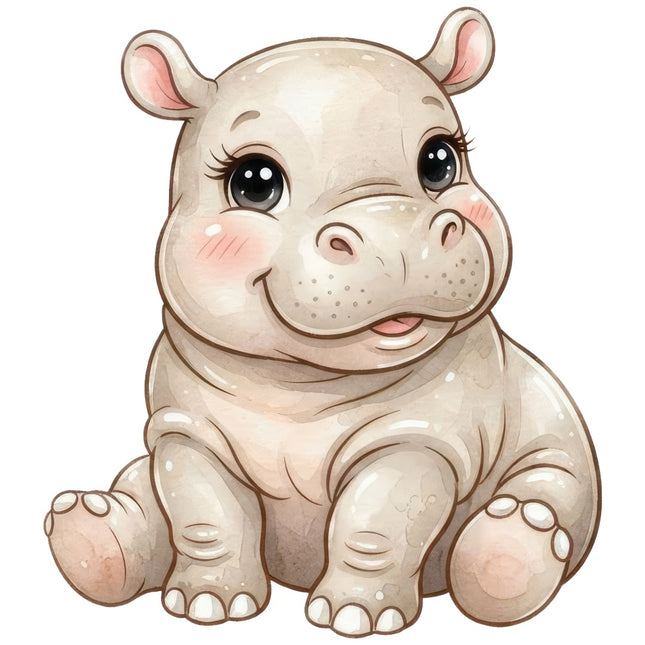 kawaii rhino fabric panel
