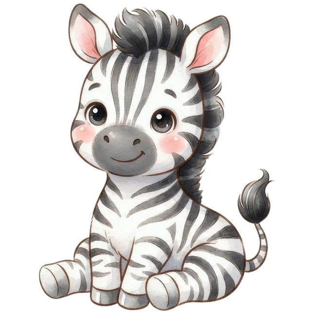 kawaii zebra fabric panel