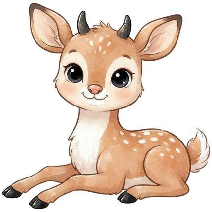 kawaii deer fabric panel