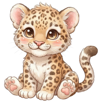 kawaii leopard fabric panel
