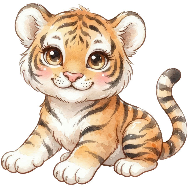 kawaii tiger fabric panel