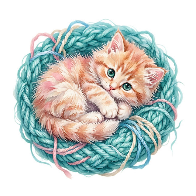 kitten fabric panel