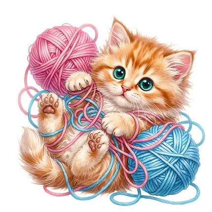 kitten fabric panel