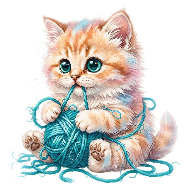 kitten fabric panel