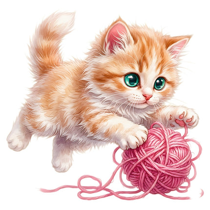 kitten with yard quilt block