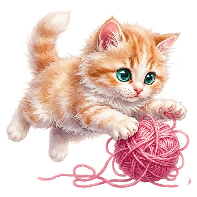 kitten with yard quilt block