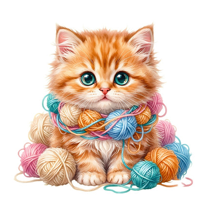 kitten with yard quilt block