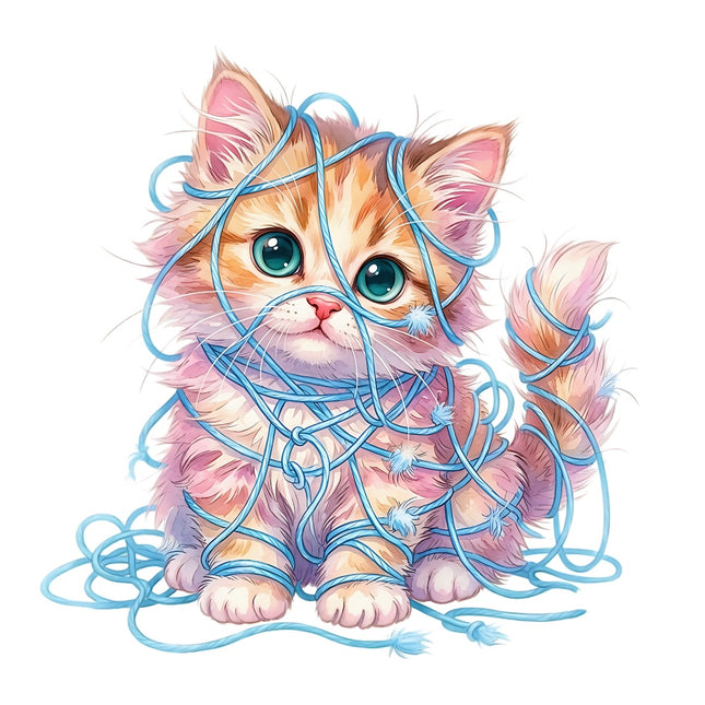 kitten with yard quilt block