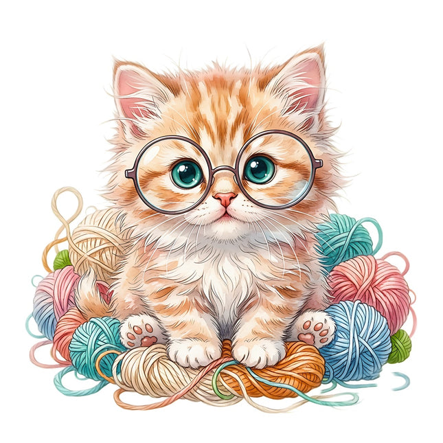 kitten with yard quilt square