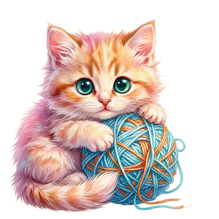 kitten with yard quilt square