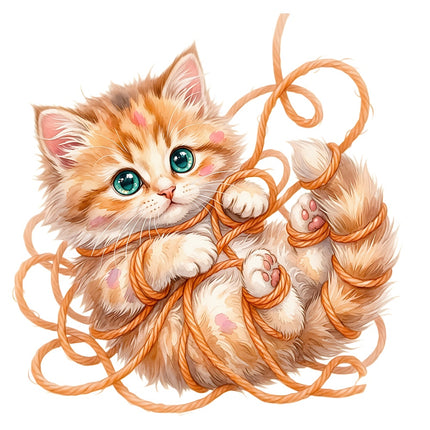 kitten with yard quilt square