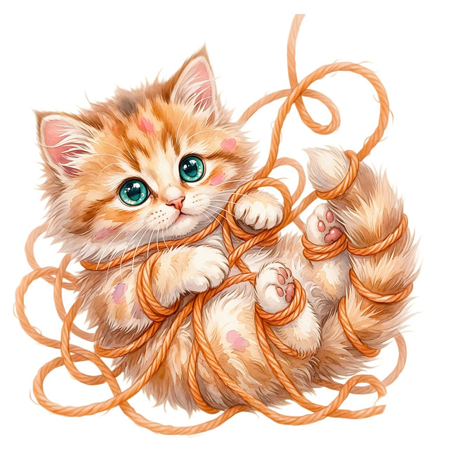 kitten with yard quilt square