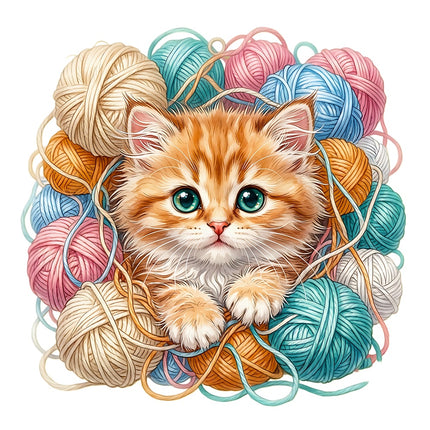 kitten with yard quilt square