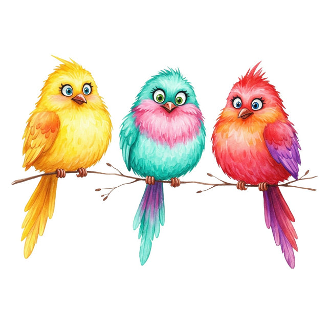 colorful birds quilt block