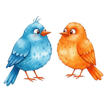colorful birds fabric panel
