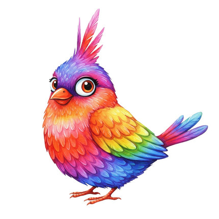 colorful bird fabric panel