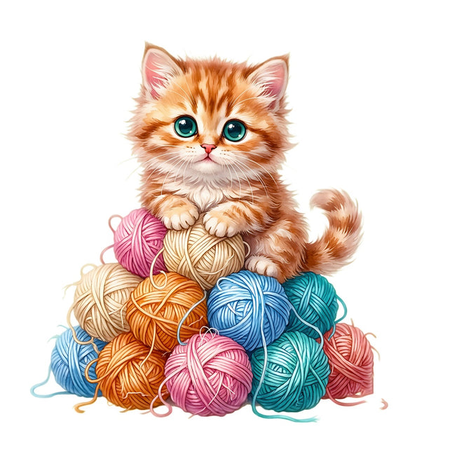 kitten with yard quilt square