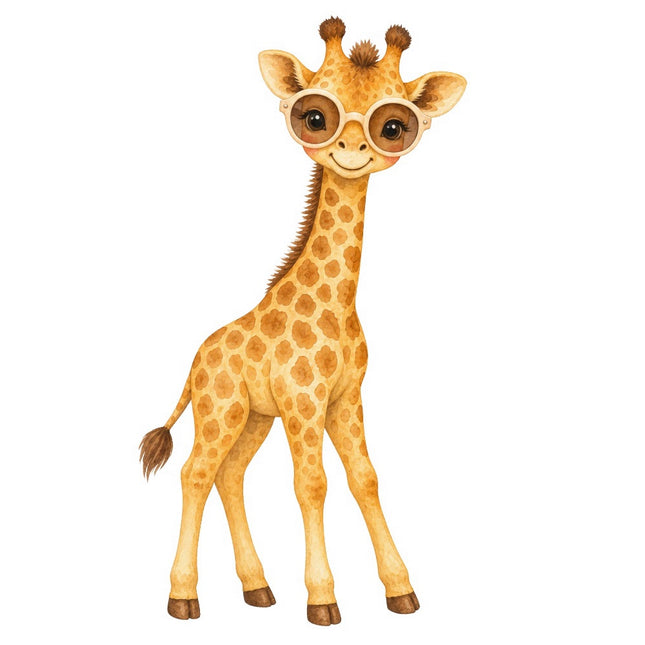 giraffe with glasses quilt square