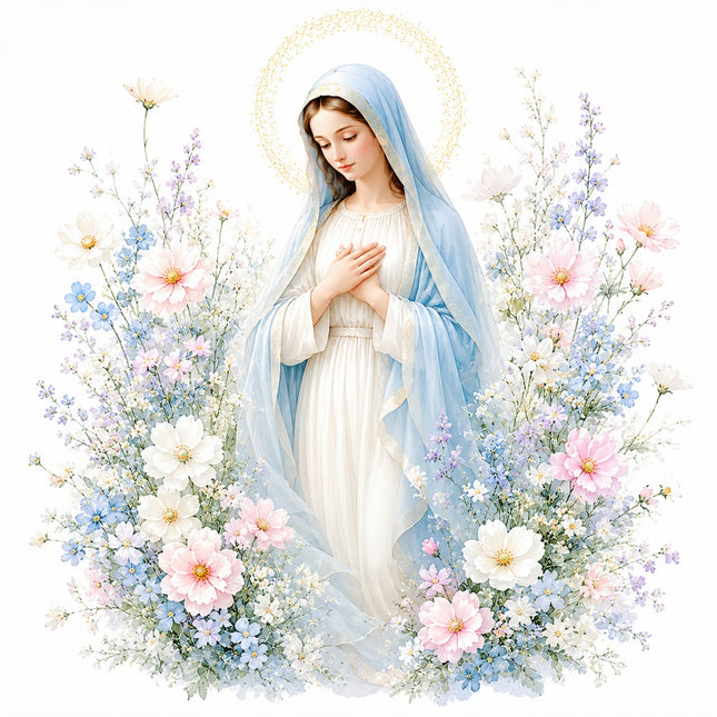 virgin Mary fabric panel