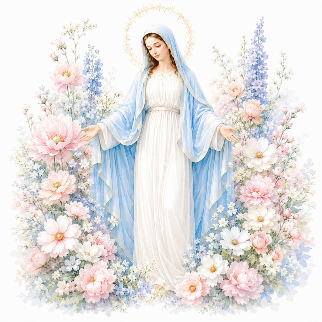 virgin Mary fabric panel