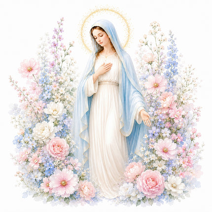 virgin Mary fabric panel
