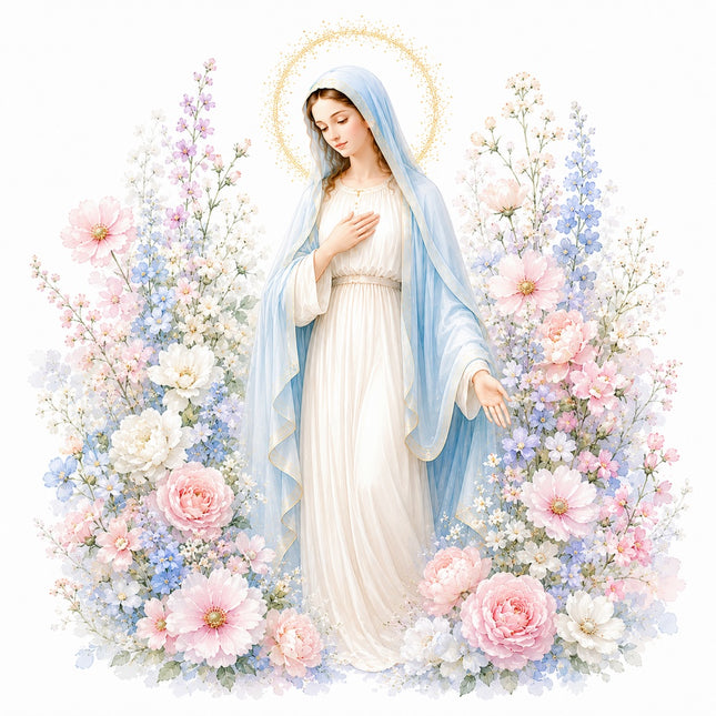 virgin Mary fabric panel