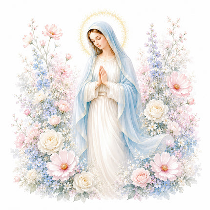 virgin Mary fabric panel