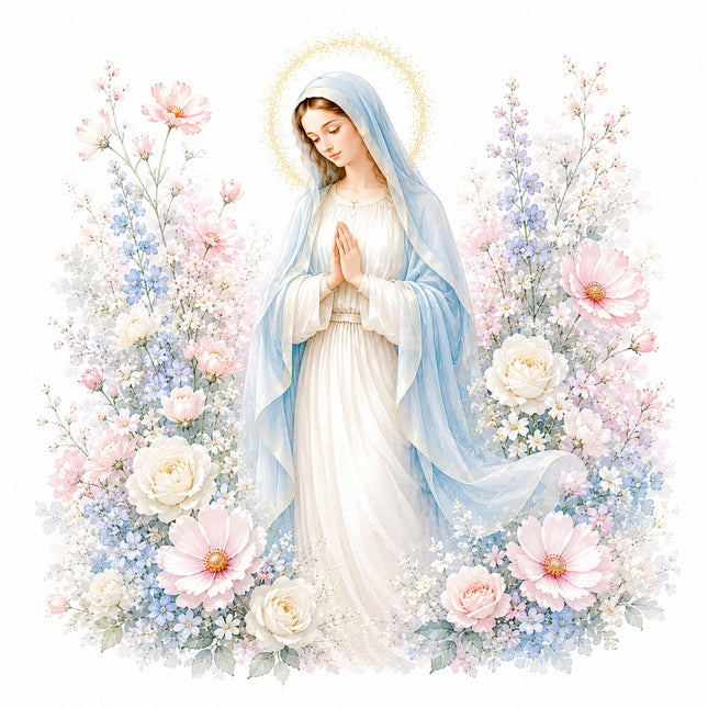 virgin Mary fabric panel