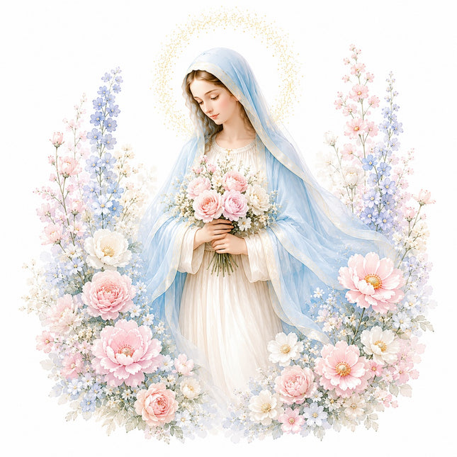 virgin Mary fabric panel