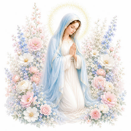virgin mary fabric panel