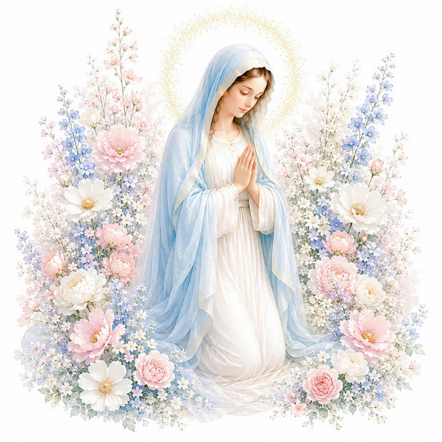 virgin mary fabric panel