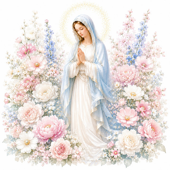 virgin Mary quilt block