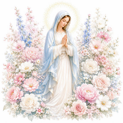 virgin mary fabric panel