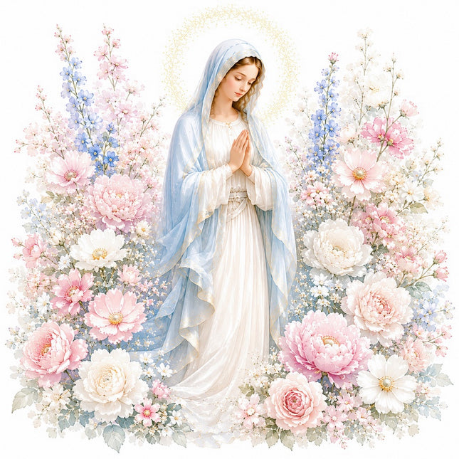 virgin mary fabric panel