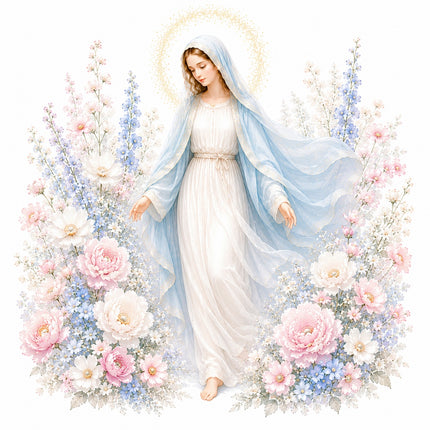 virgin Mary fabric panel